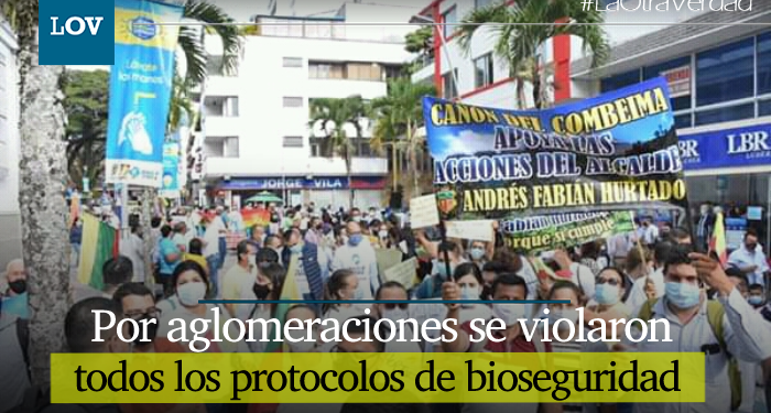 Barretistas se olvidaron del COVID y aglomeraron la calle tercera en Ibagué.