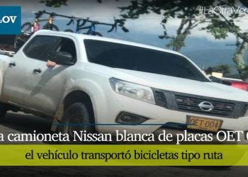 Camioneta de la alcaldía utilizada para transportar bicicletas