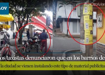 Taxistas desmontan publicidad de transporte ilegal en Ibagué
