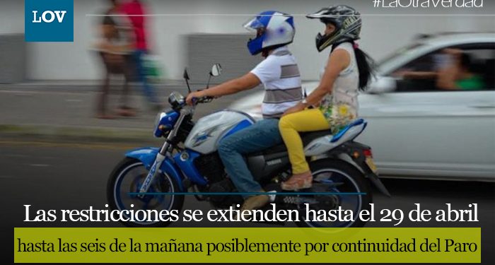 Por Paro Nacional decretaron ley seca y prohíben parrillero en moto