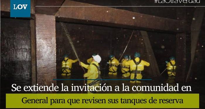 IBAL realizará lavado y desinfección de tanques