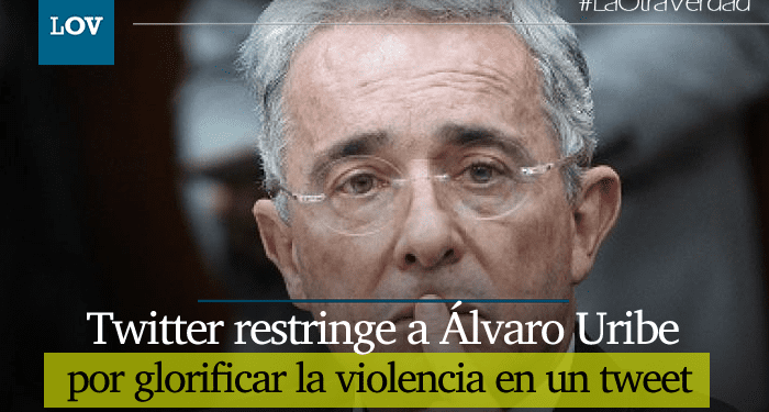 Igual que a Trump, Twitter restringe tweet de Álvaro Uribe