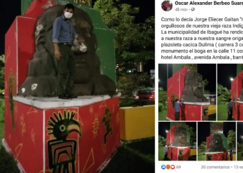 ¡Lamentable! Secretario de Gobierno profana y anuncia retirada del busto de Manuel Quintín Lame