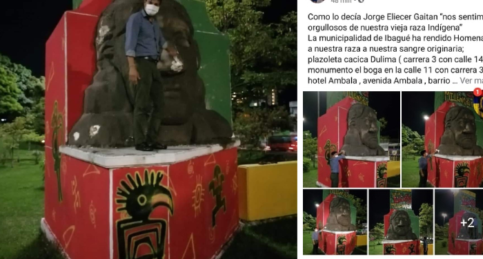 ¡Lamentable! Secretario de Gobierno profana y anuncia retirada del busto de Manuel Quintín Lame