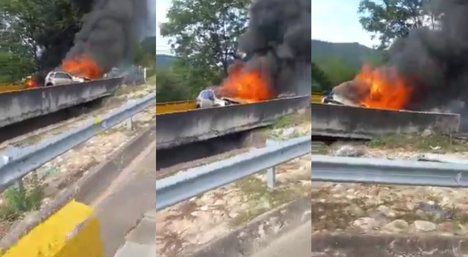 Vehículo se incendió con sus ocupantes en la vía Melgar – Bogotá