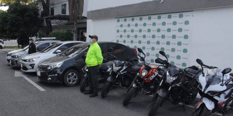 Cuatro vehículos y cinco motocicletas fueron recuperados por las autoridades en Ibagué