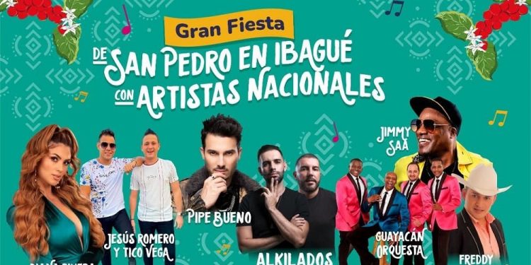 Guayacán, Pipe Bueno y cuatro artistas nacionales para las Fiestas de San Pedro en Ibagué