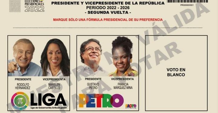 ¡Ya está el tarjetón electoral para segunda vuelta presidencial!