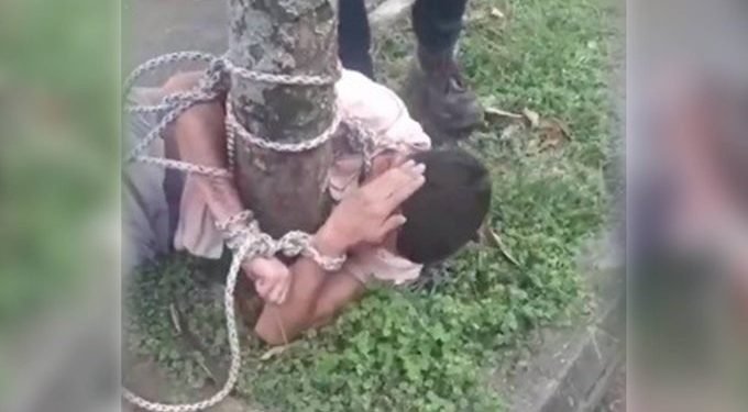 Lo atraparon y amarraron a presunto ladrón en Ibagué
