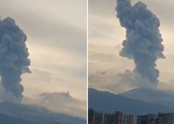 Gran emisión de cenizas del Volcán Nevado del Ruiz causa alarma