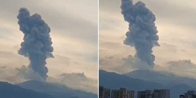 Gran emisión de cenizas del Volcán Nevado del Ruiz causa alarma