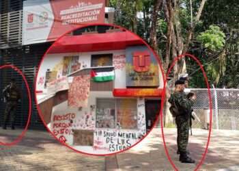 Protesta estudiantil en la UT dejó a la rectoría grafitiada y sus alrededores militarizada