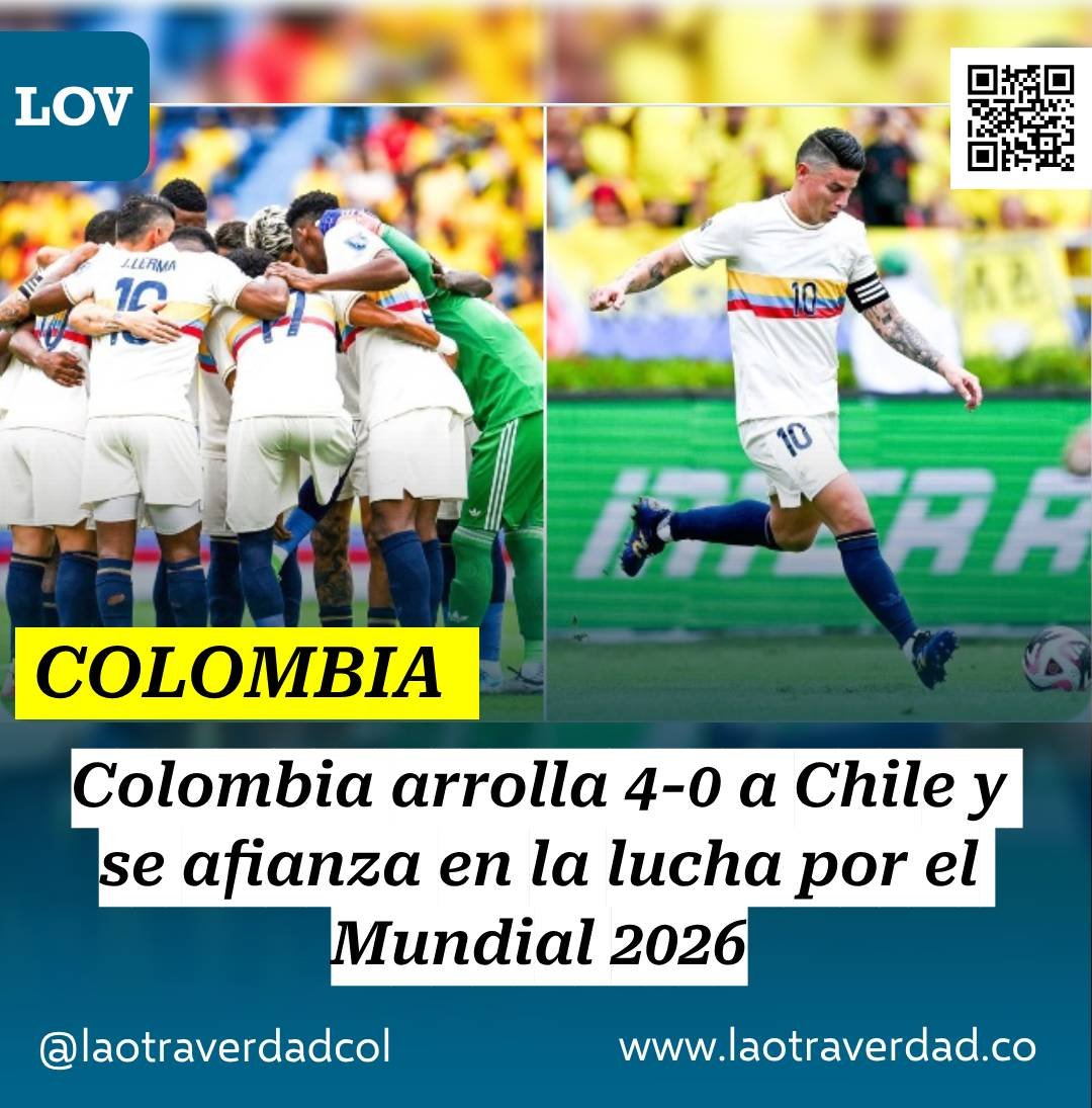 Colombia arrolla 4-0 a Chile y se afianza en la lucha por el Mundial ...
