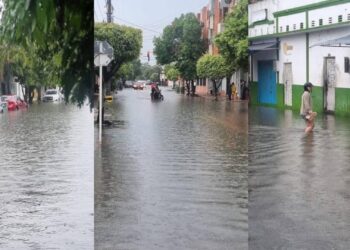 Inundaciones por fuertes lluvias afectan seis barrios en El Espinal