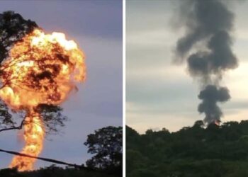 Erupción del volcán de lodo San José de Mulatos en Antioquia
