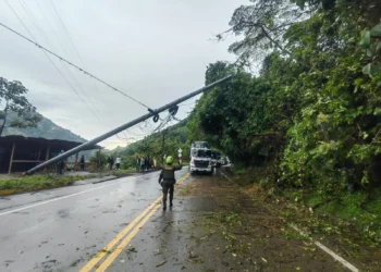 Paso controlado en la vía Ibagué – Cajamarca por caída de poste con fibra óptica