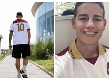 James Rodríguez enaltece al Deportes Tolima al lucir con orgullo su camiseta número 10