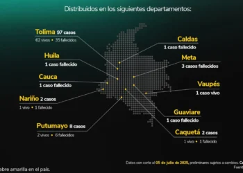 Fiebre amarilla en Colombia deja 50 muertos: Tolima concentra más del 80 % de los casos