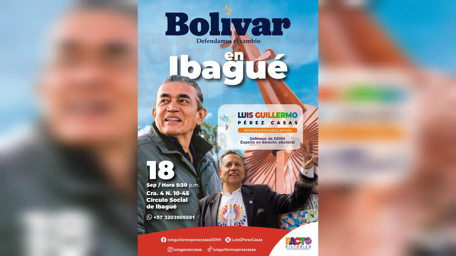 Bolívar y Pérez Casas llegan al Tolima para diálogo sobre el Gobierno del Cambio