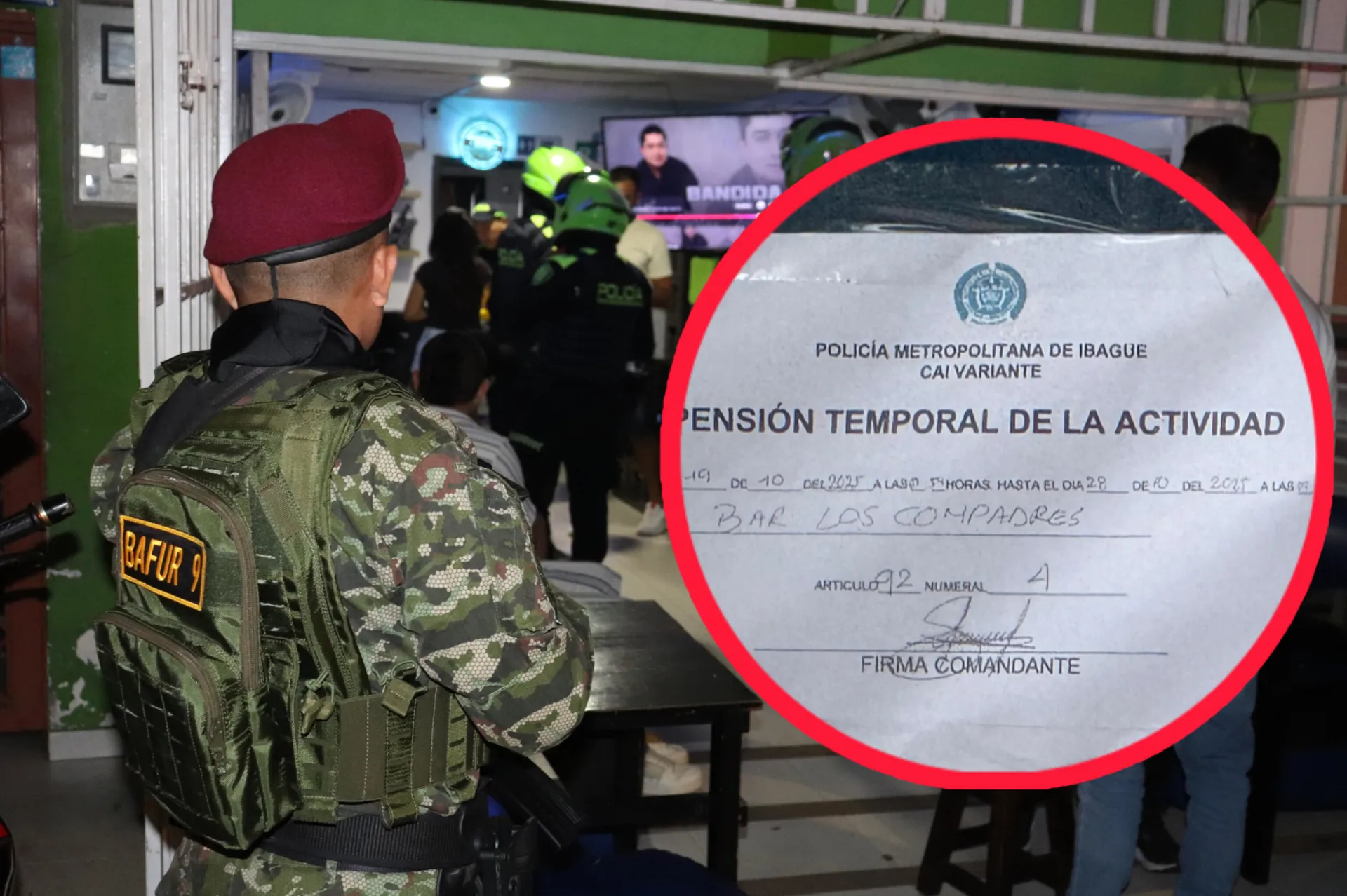Cierran bar en Ibagué por violar ley seca durante elecciones juveniles