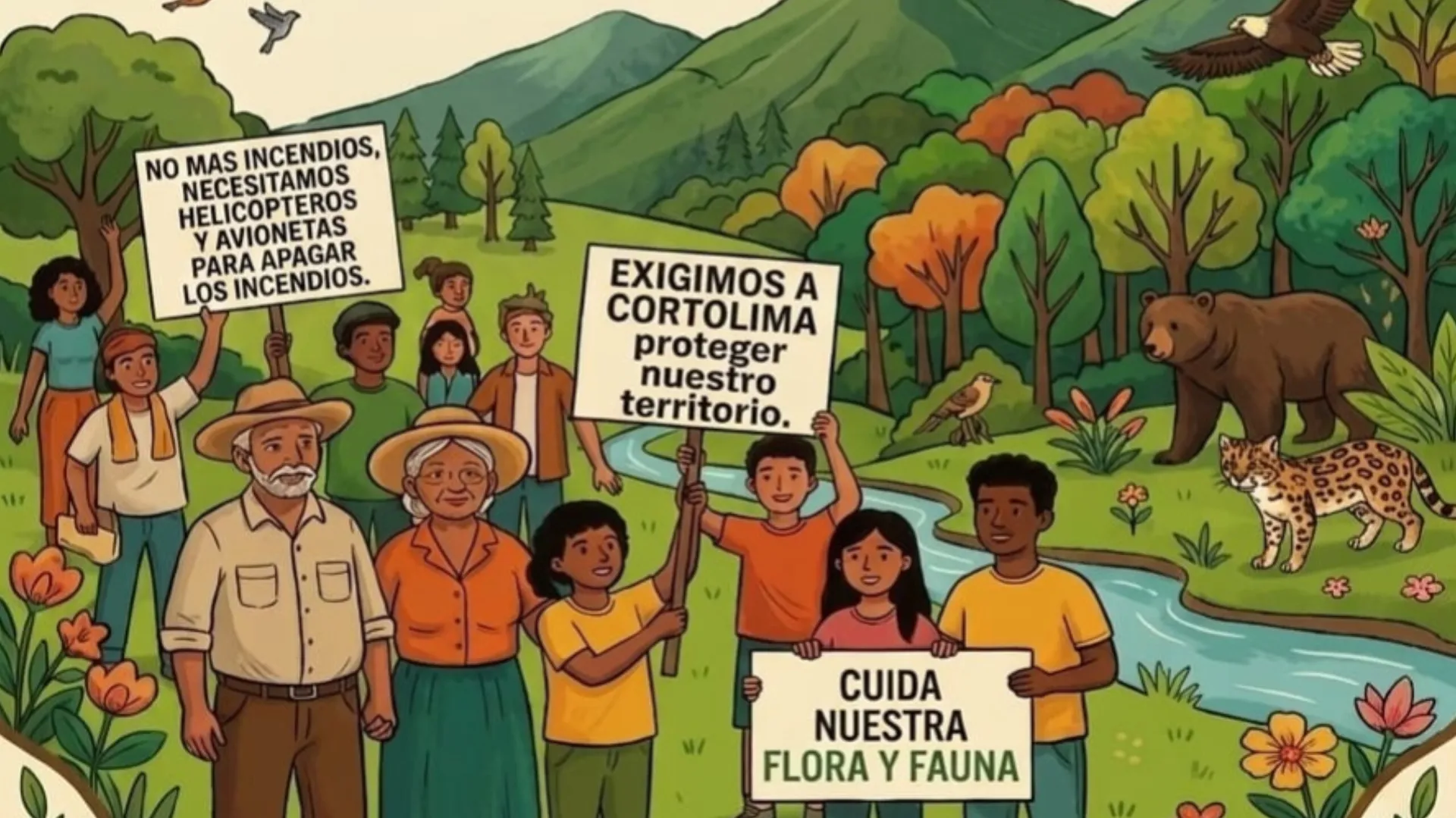 ‘No queremos discursos’: crece la indignación por los incendios en Tolima