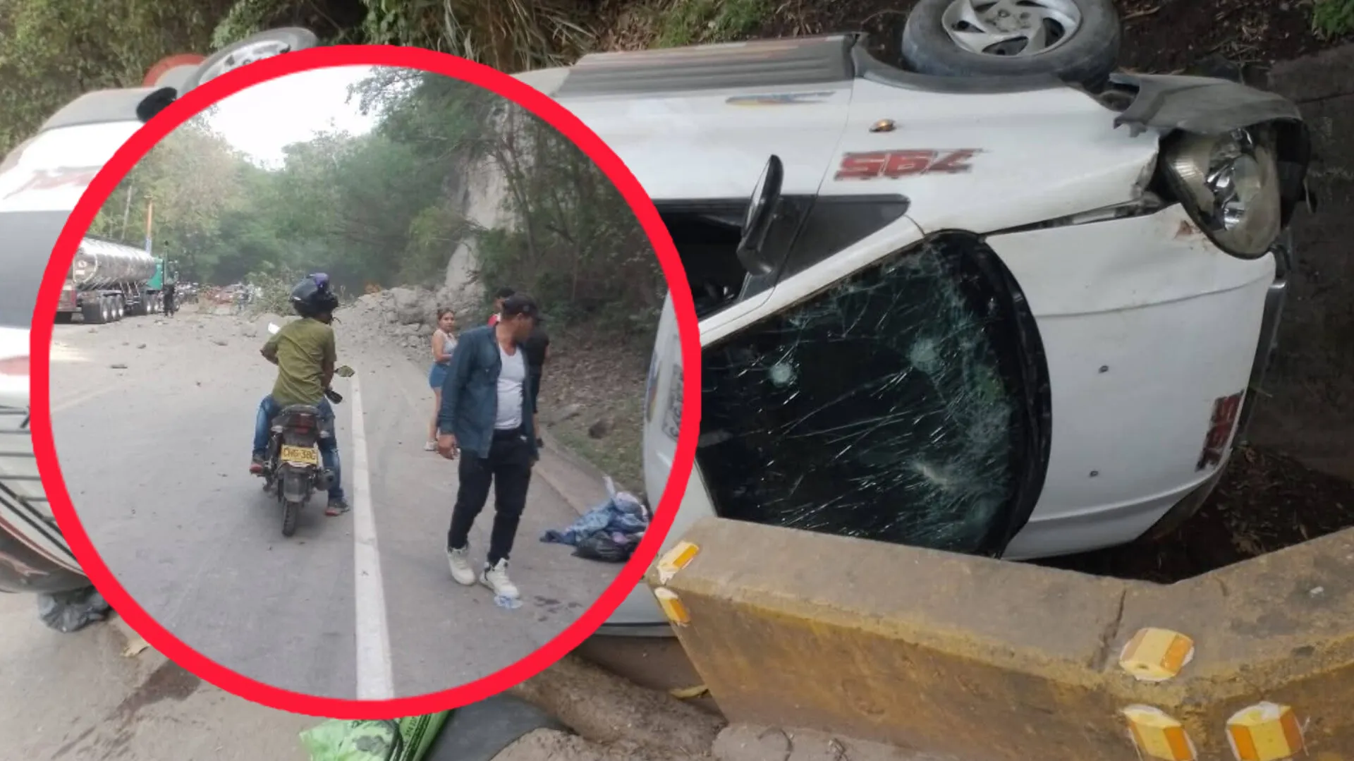Tragedia en la vía a Chicoral: montaña se desplomó sobre una buseta y dejó heridos